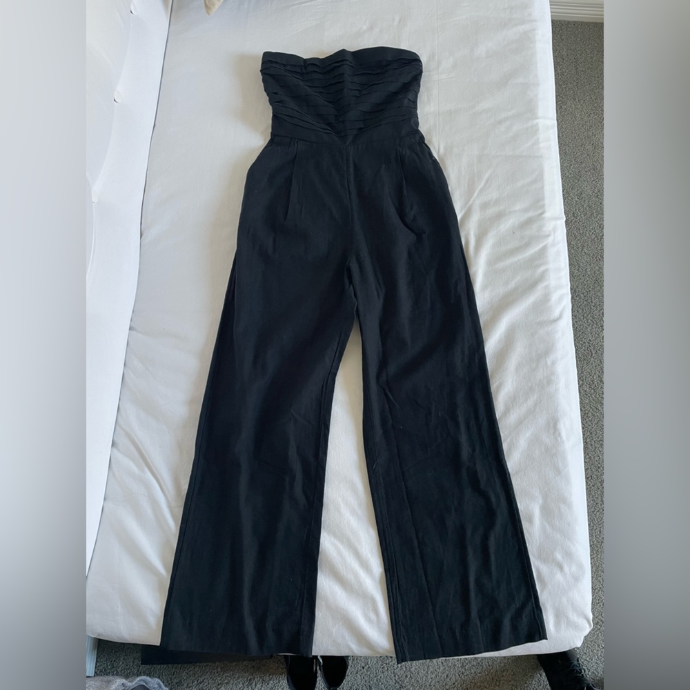 NWT Abercrombie Women’s Black Linen Jumpsuit